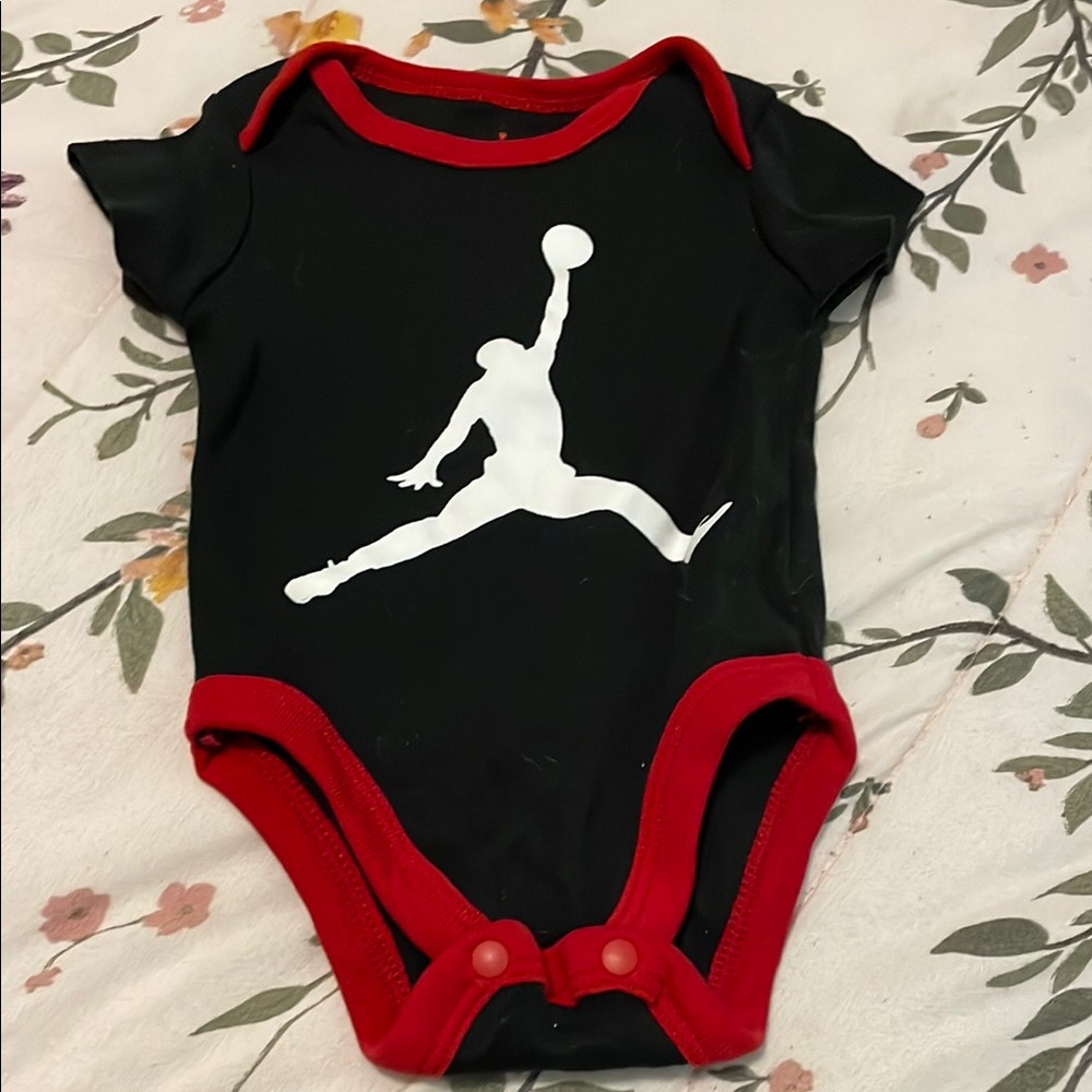 Jordan Black and Red Bodysuit with Iconic Jumpman Design